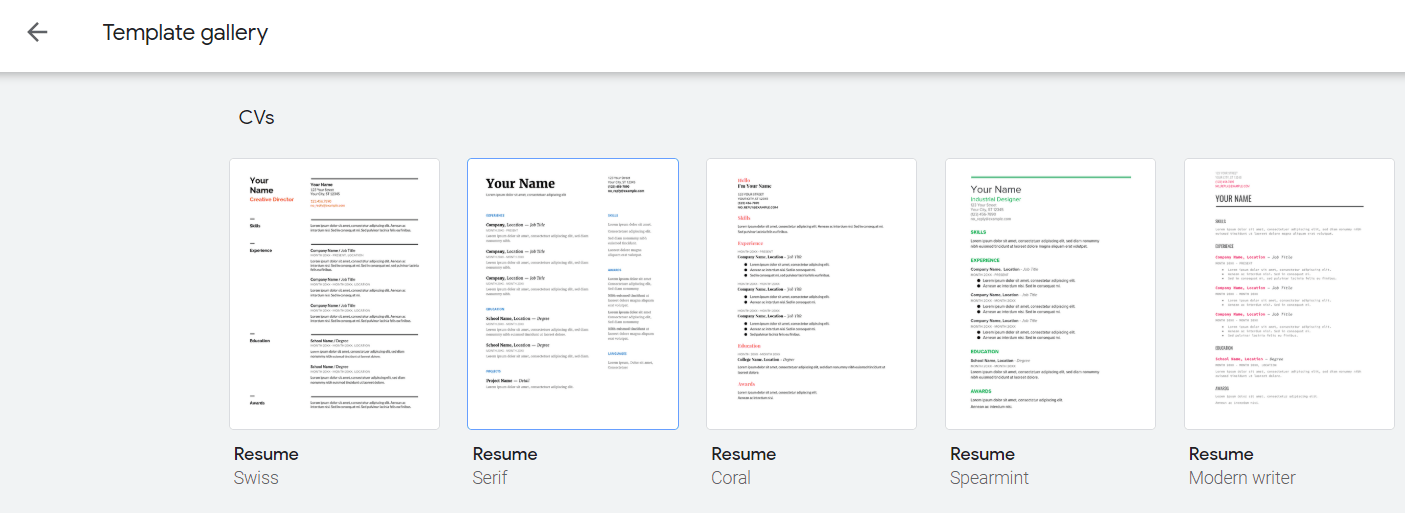 Detail Google Docs Resume Template Nomer 9