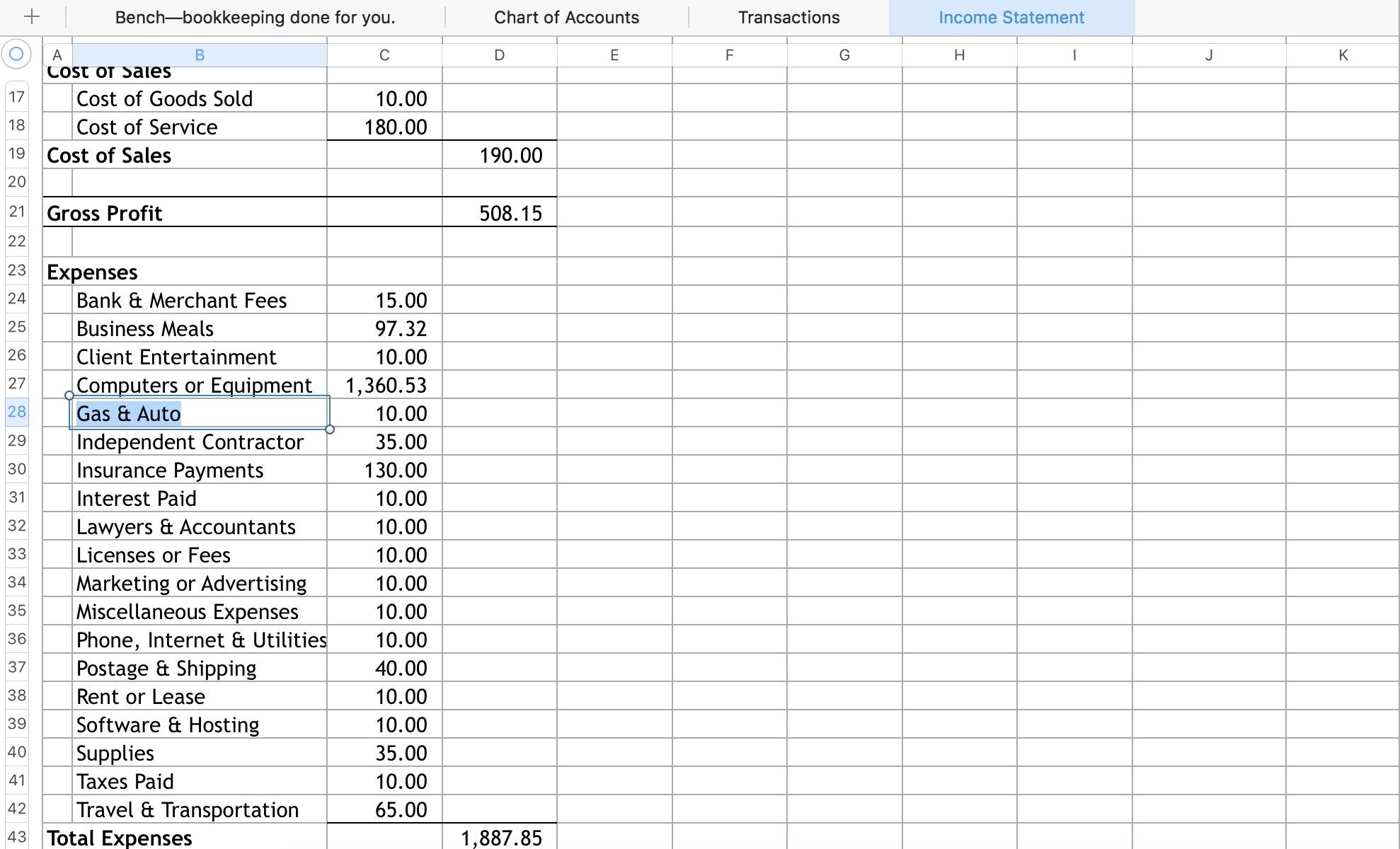 Detail Google Sheets Accounting Template Nomer 15