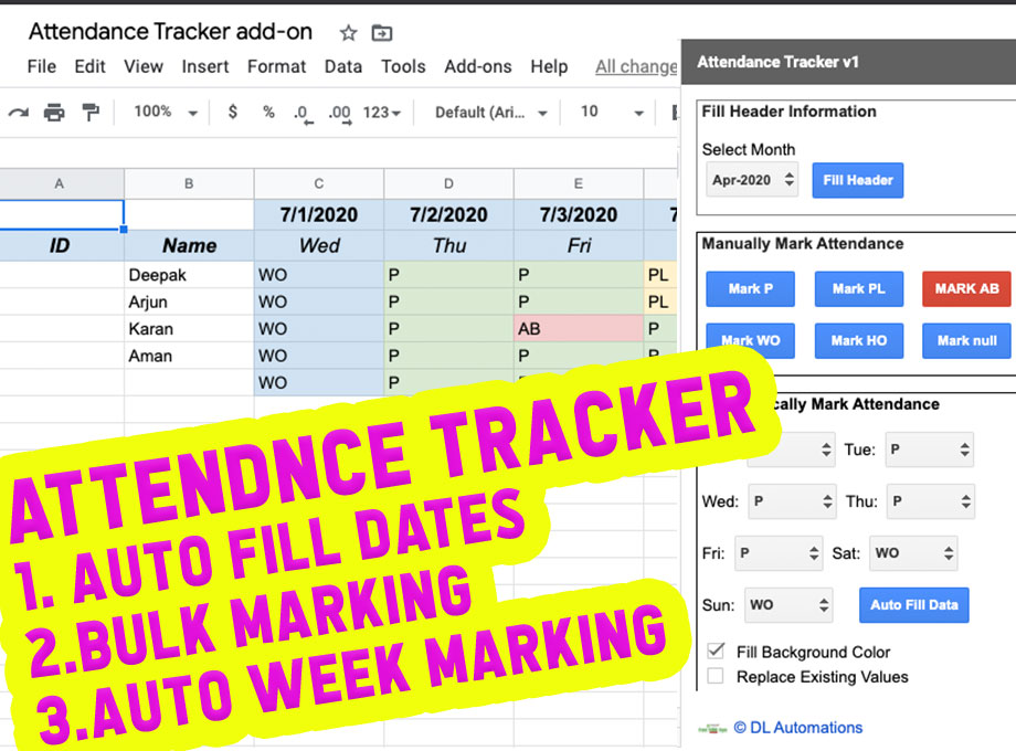 Detail Google Sheets Attendance Tracker Template Nomer 18