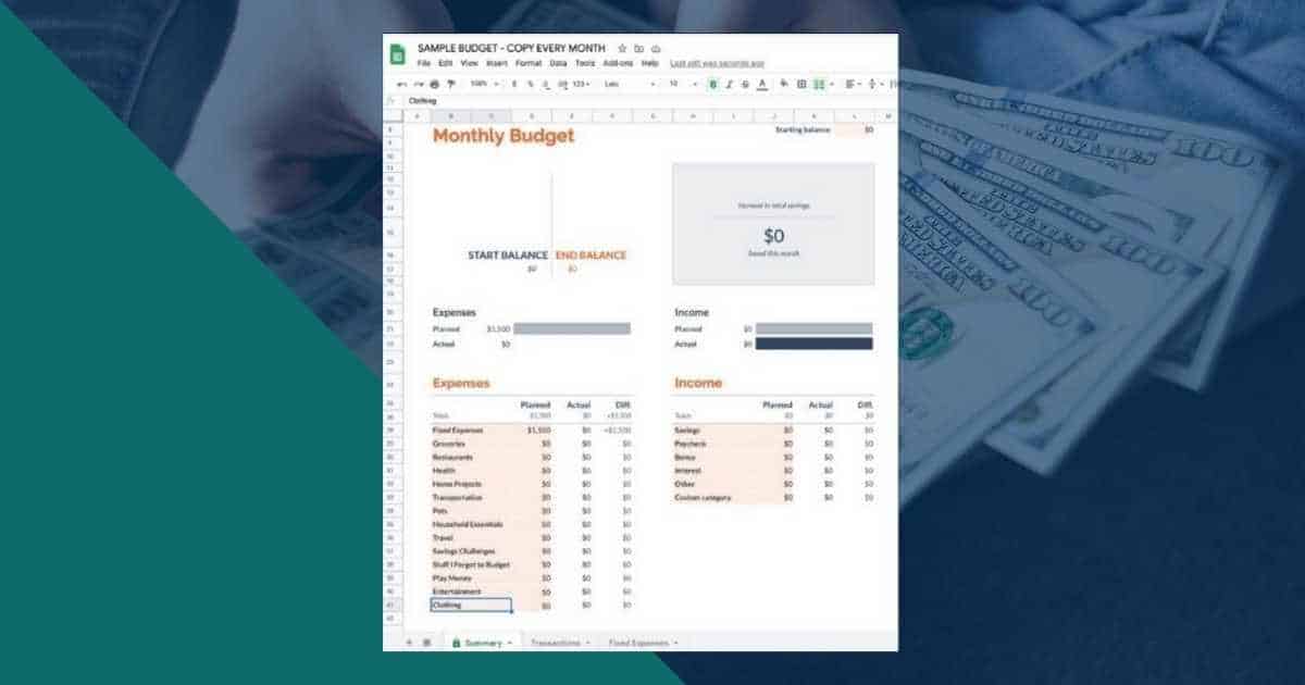 Detail Google Sheets Savings Template Nomer 23