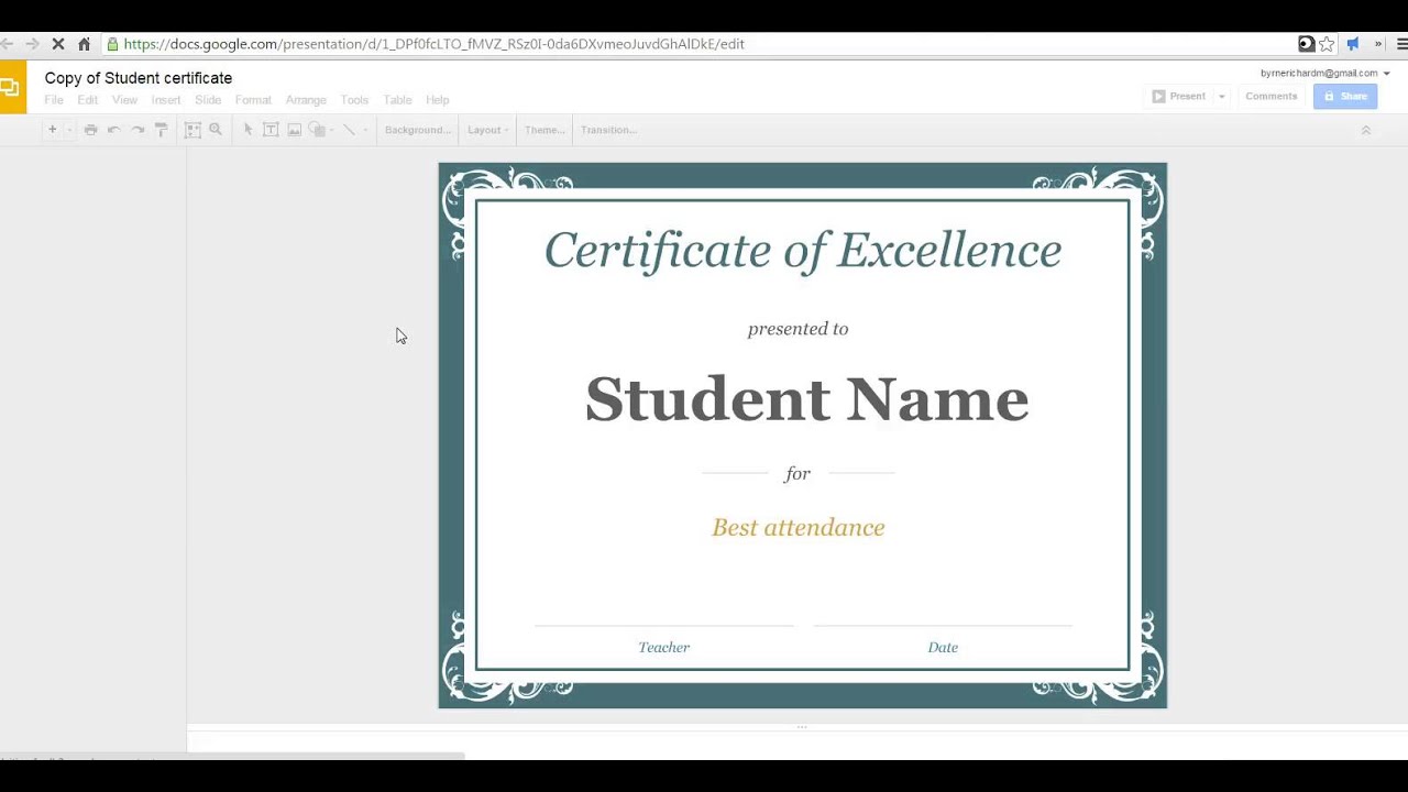 Detail Google Slides Certificate Template Nomer 2