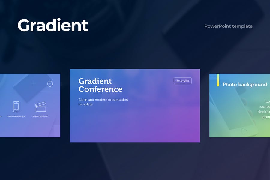 Detail Gradient Powerpoint Template Nomer 11