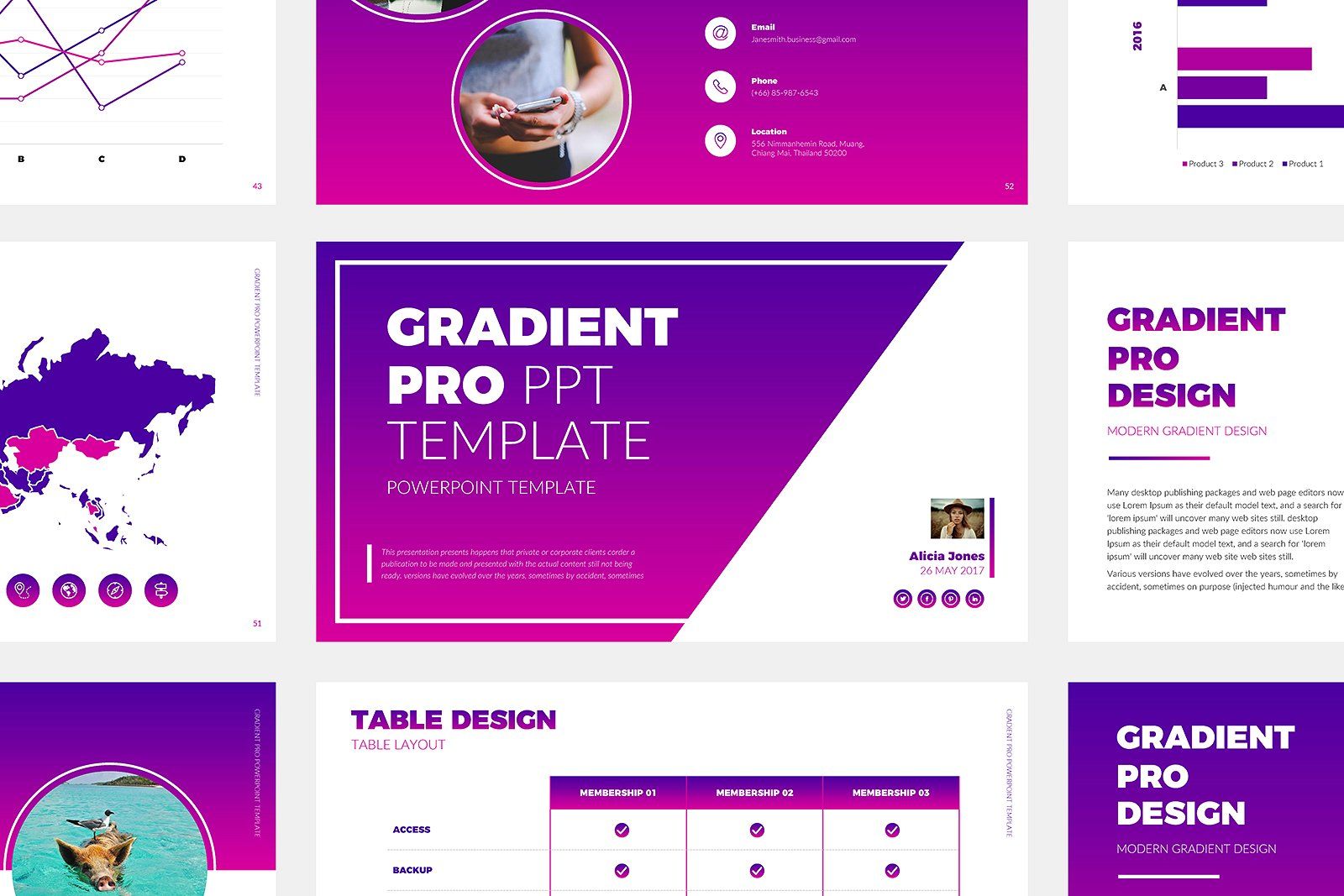 Detail Gradient Powerpoint Template Nomer 19