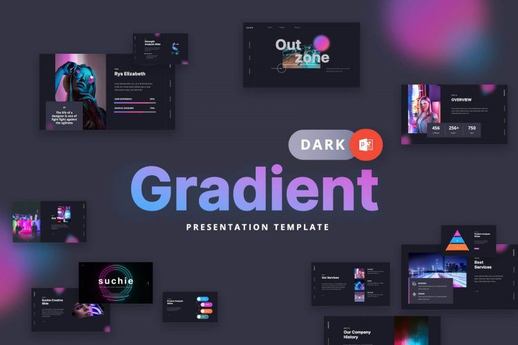 Detail Gradient Powerpoint Template Nomer 21