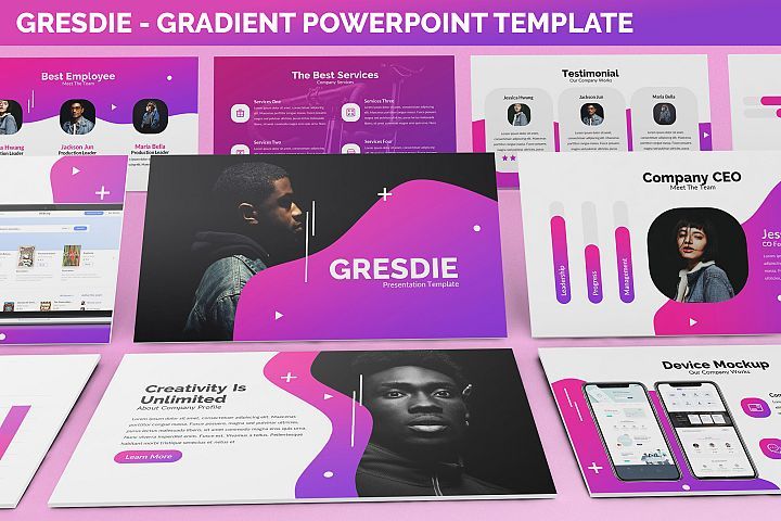 Detail Gradient Powerpoint Template Nomer 27