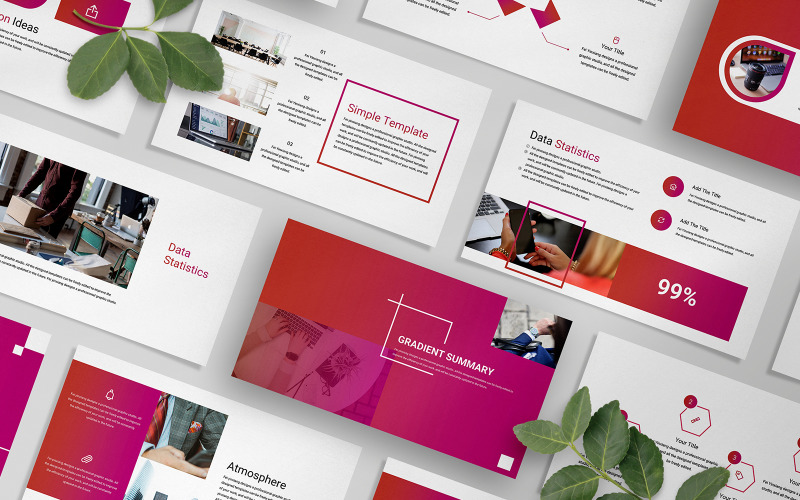 Detail Gradient Powerpoint Template Nomer 33