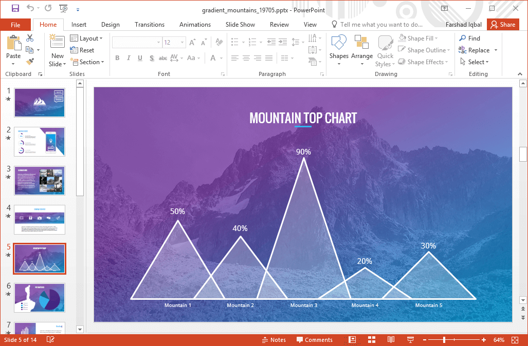 Detail Gradient Powerpoint Template Nomer 42