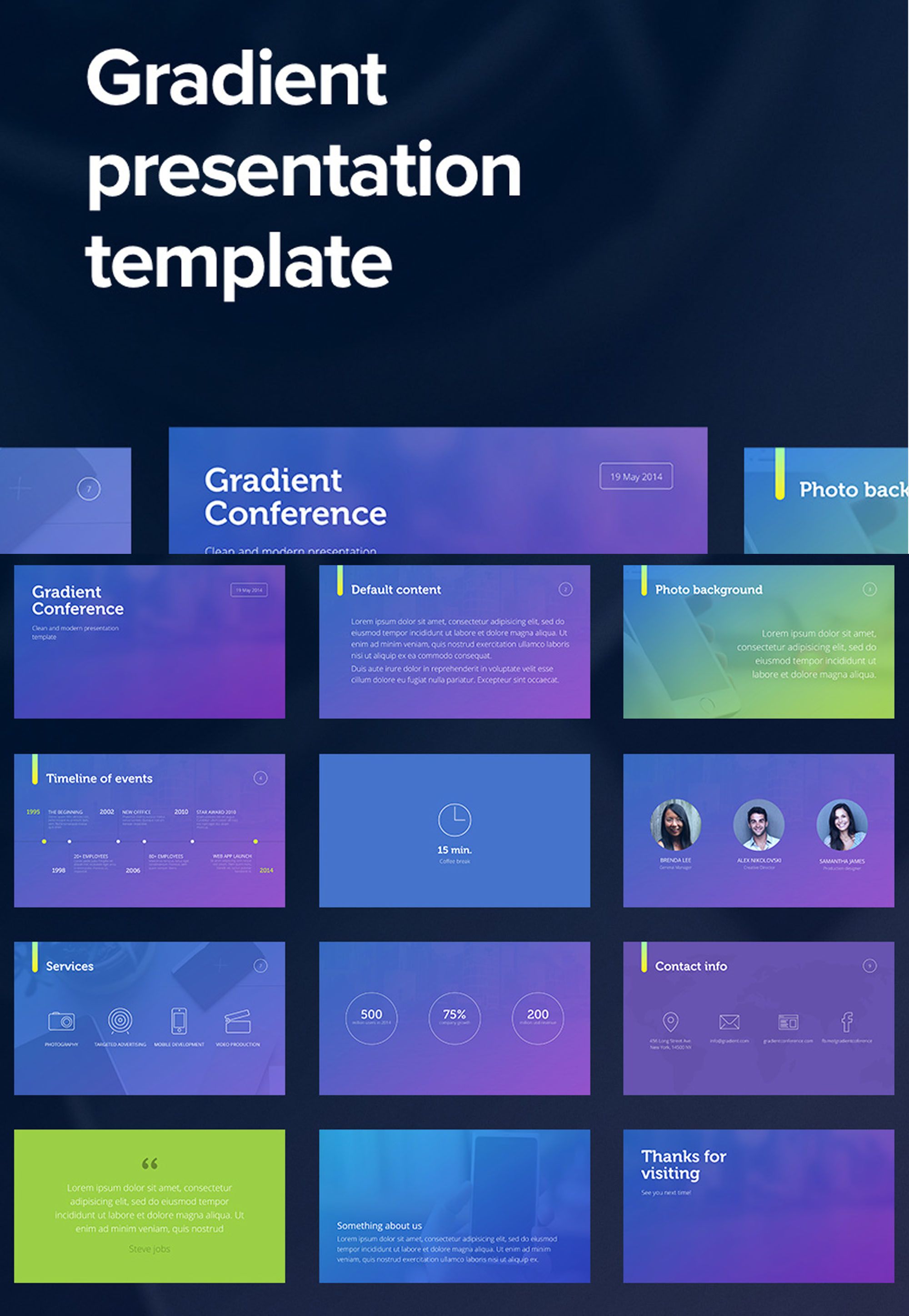 Detail Gradient Powerpoint Template Nomer 9