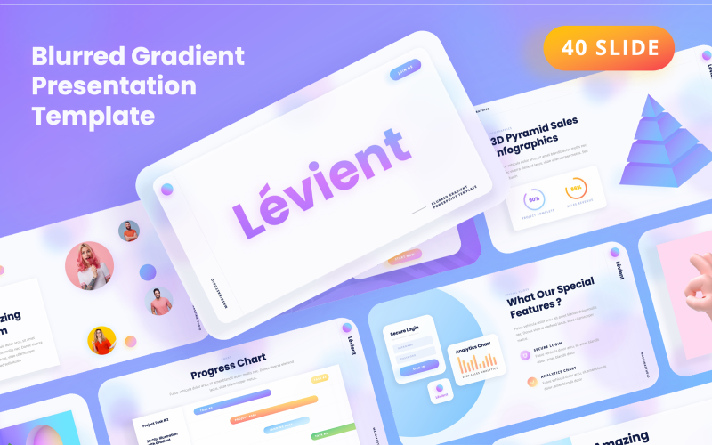 Detail Gradient Powerpoint Template Nomer 10