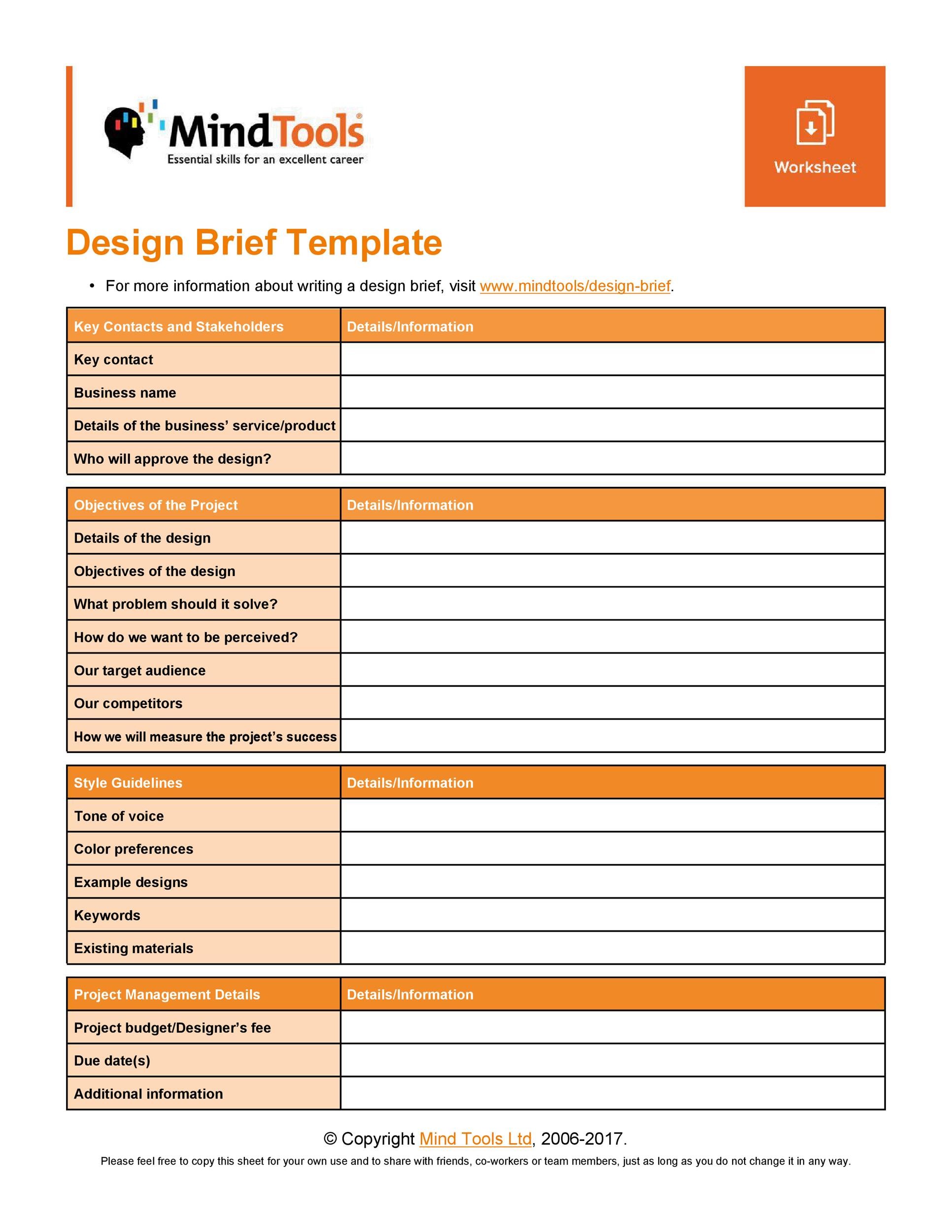 Detail Graphic Design Creative Brief Template Nomer 6