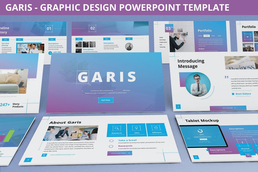 Detail Graphic Design Powerpoint Template Nomer 35