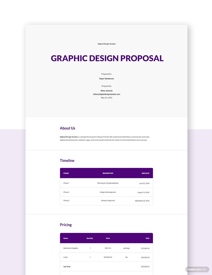 Detail Graphic Design Project Proposal Template Nomer 39