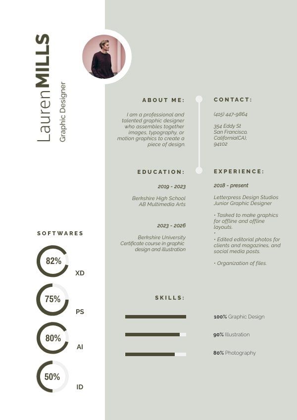 Detail Graphic Designer Resume Template Nomer 21