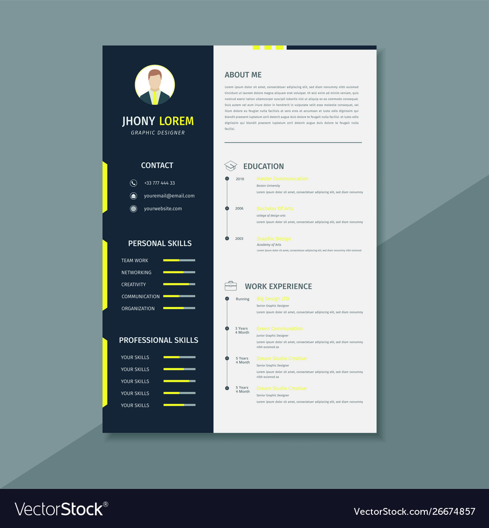 Detail Graphic Designer Resume Template Nomer 52