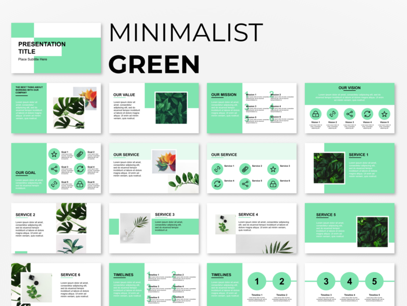 Detail Green Powerpoint Template Nomer 14