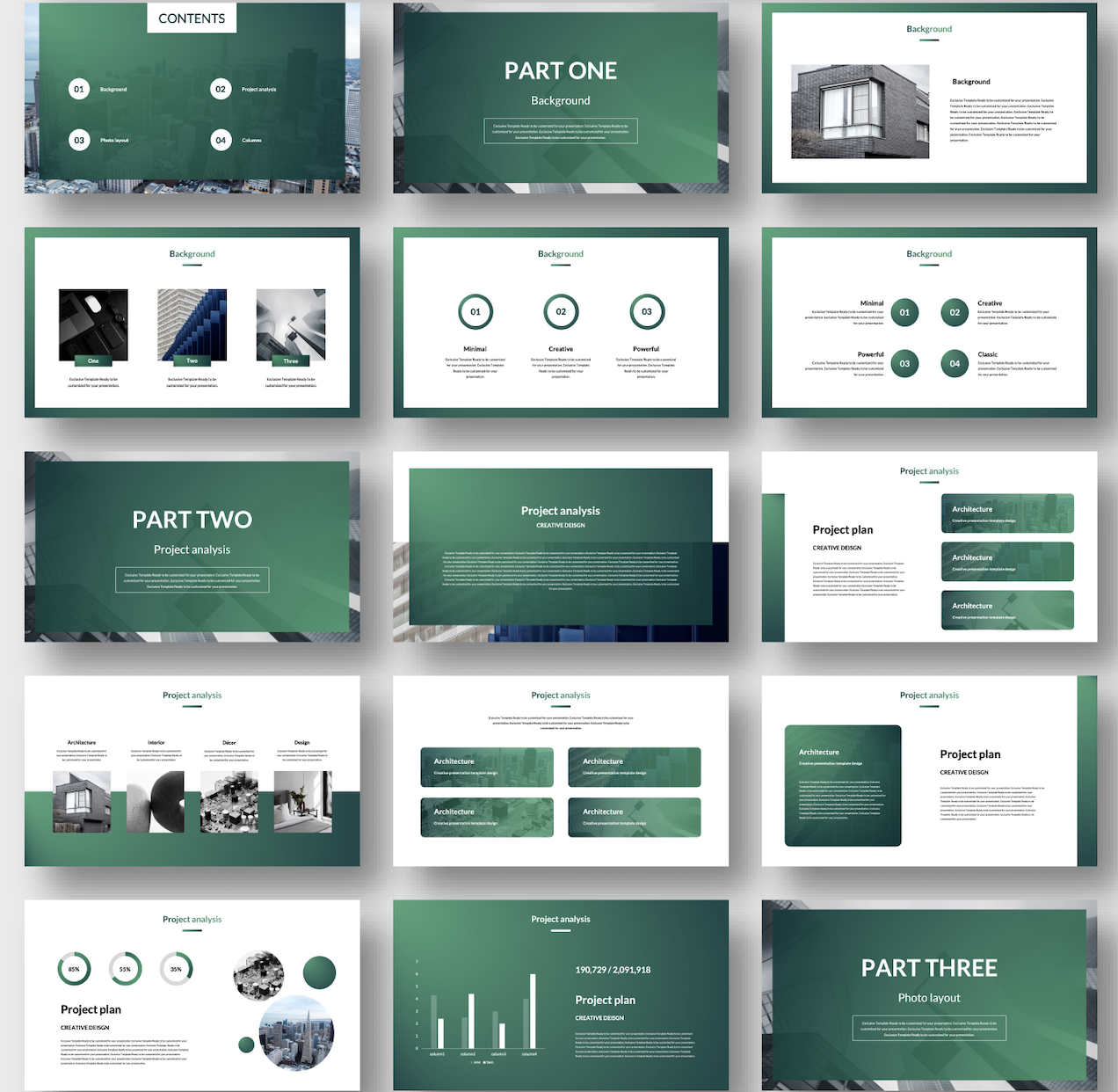 Detail Green Powerpoint Template Nomer 43