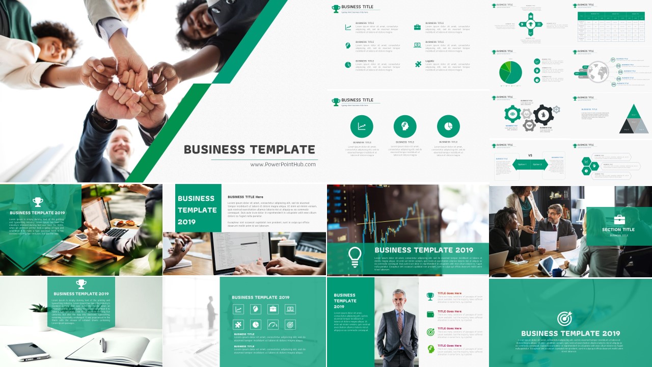 Detail Green Powerpoint Template Nomer 45