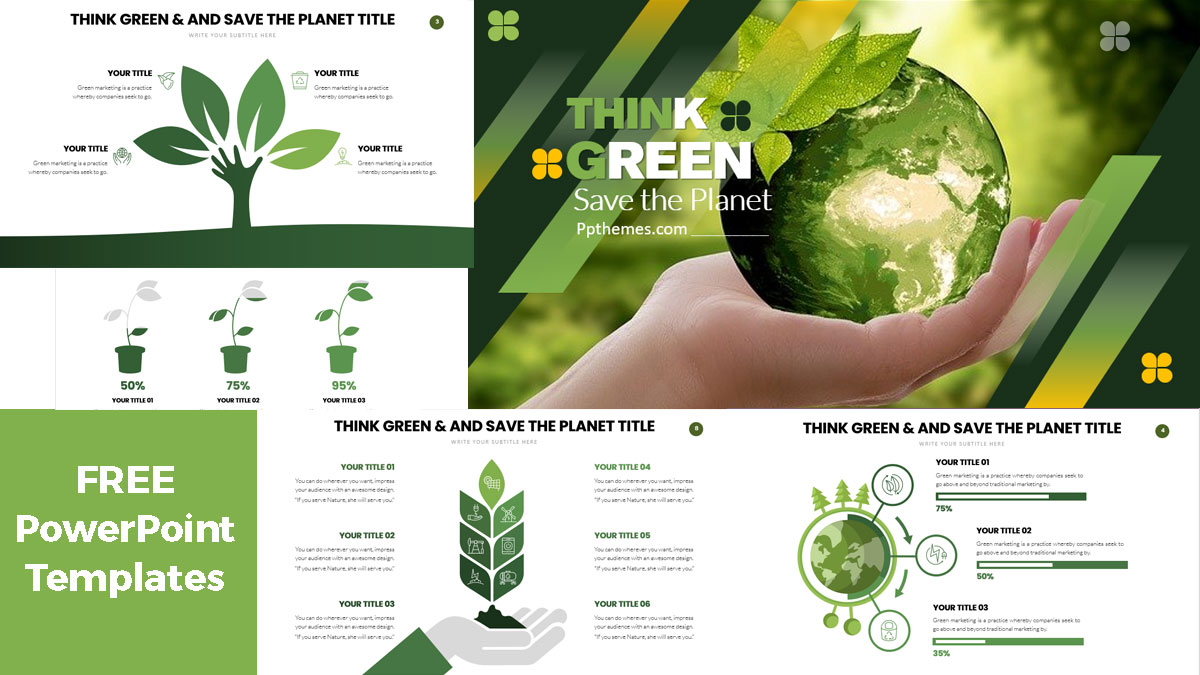 Detail Green Powerpoint Template Nomer 7