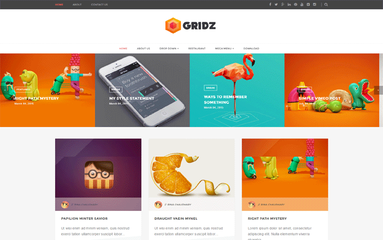 Detail Gridz Clean Responsive Blogger Template Nomer 2