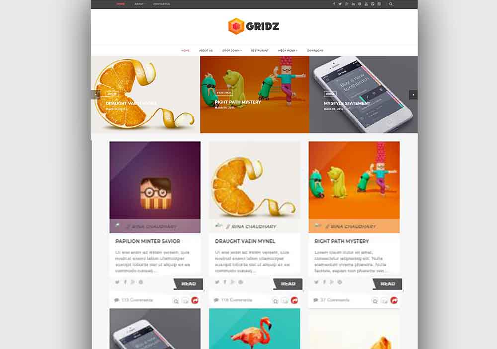 Detail Gridz Clean Responsive Blogger Template Nomer 13