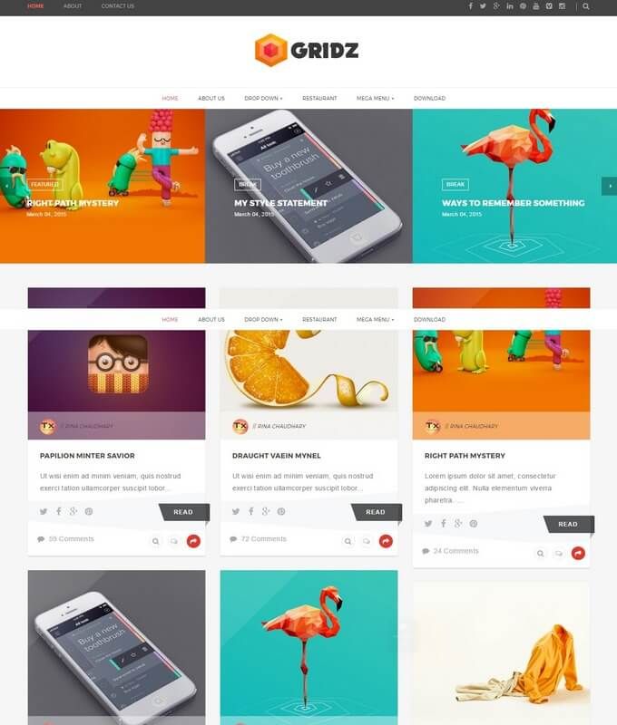 Detail Gridz Clean Responsive Blogger Template Nomer 5