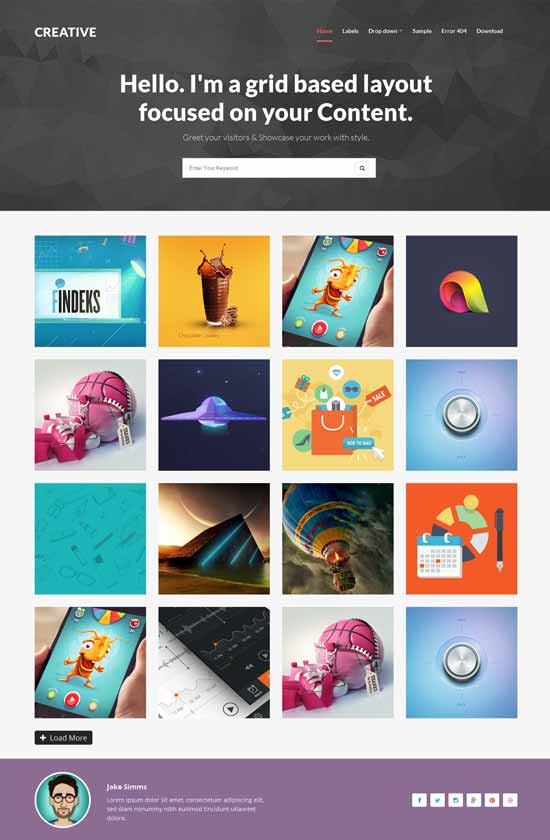 Detail Gridz Clean Responsive Blogger Template Nomer 36