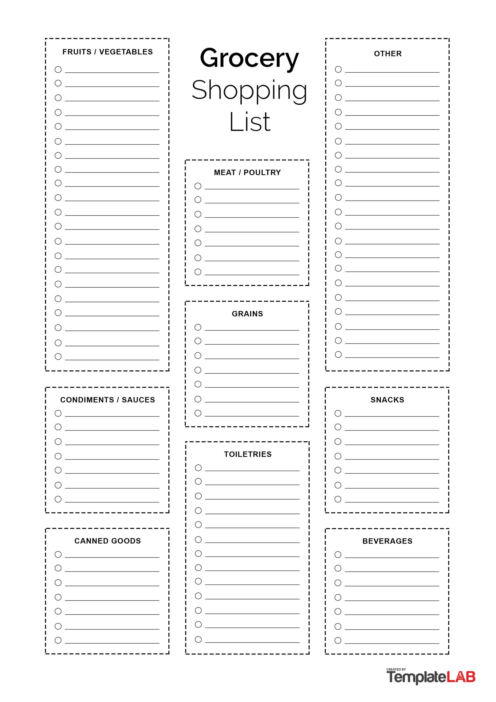 Detail Grocery List Template Nomer 2