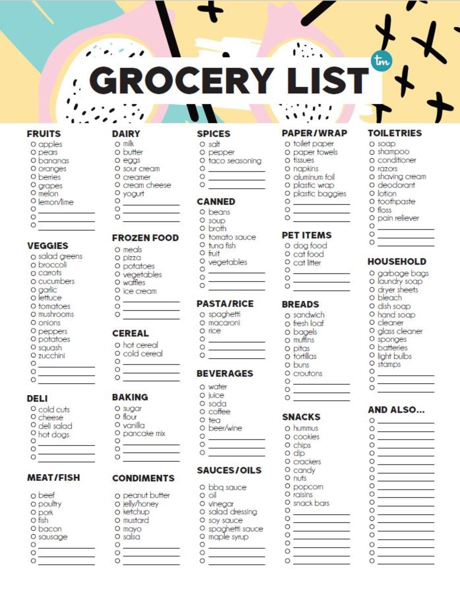 Detail Grocery List Template Nomer 11