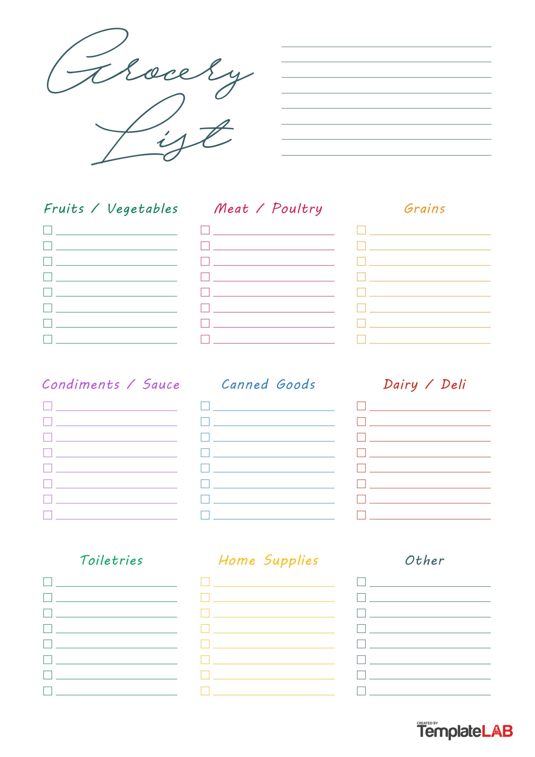 Detail Grocery List Template Nomer 12