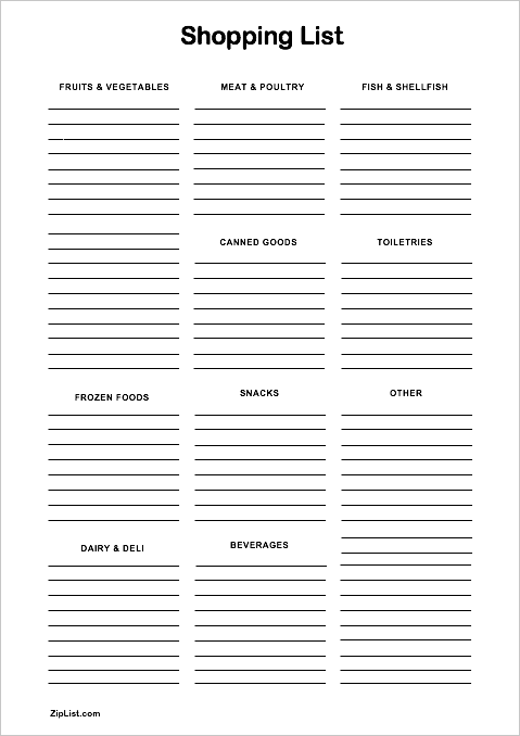 Detail Grocery List Template Nomer 13