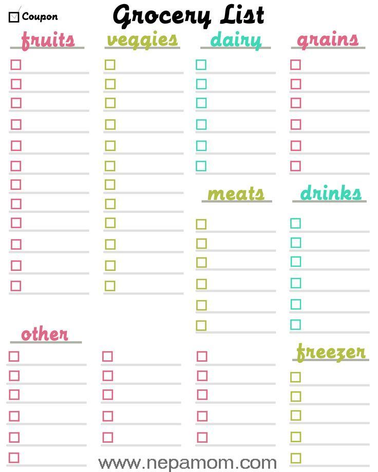 Detail Grocery List Template Nomer 15