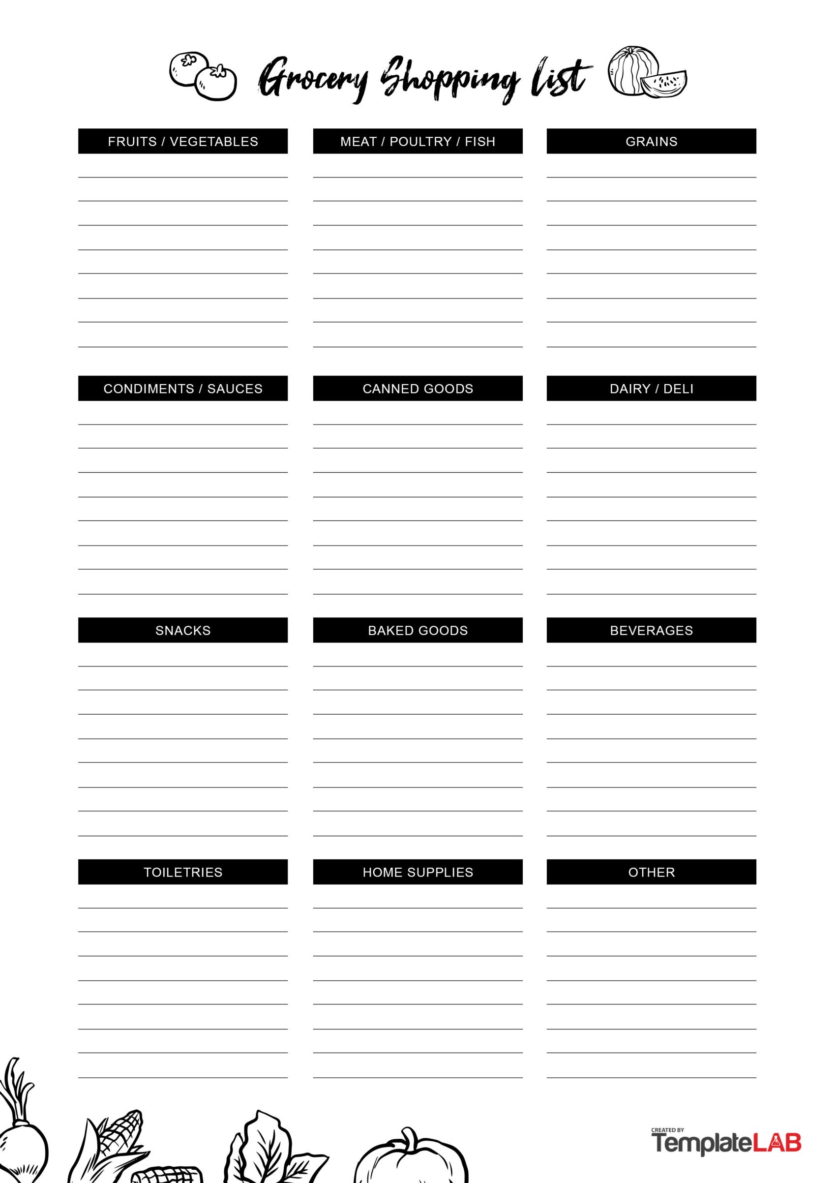 Detail Grocery List Template Nomer 16