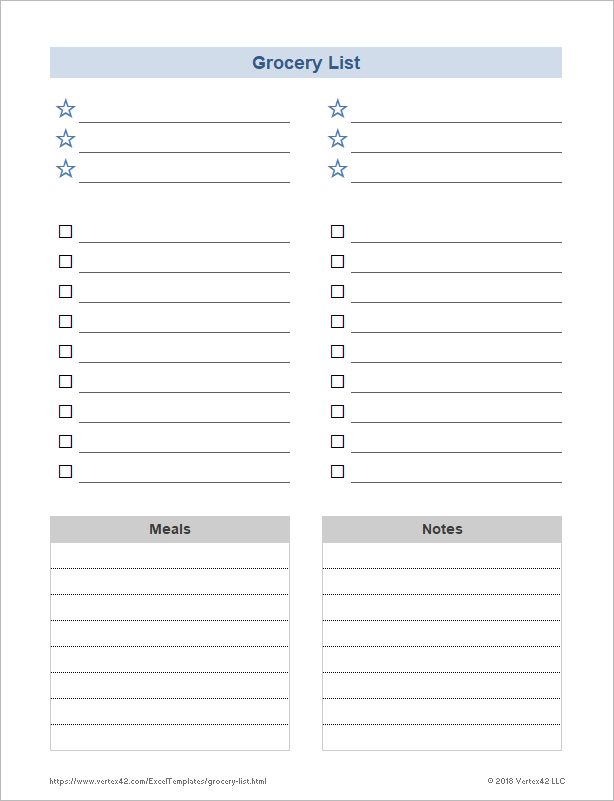 Detail Grocery List Template Nomer 17