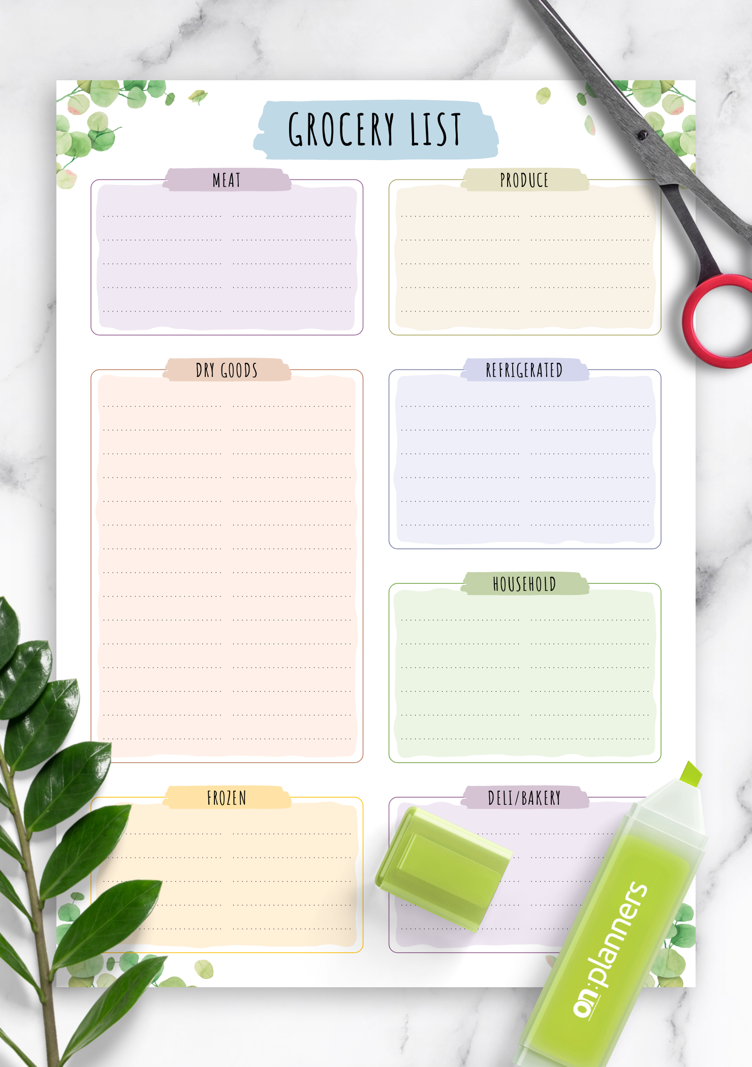 Detail Grocery List Template Nomer 18