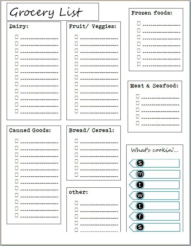 Detail Grocery List Template Nomer 19