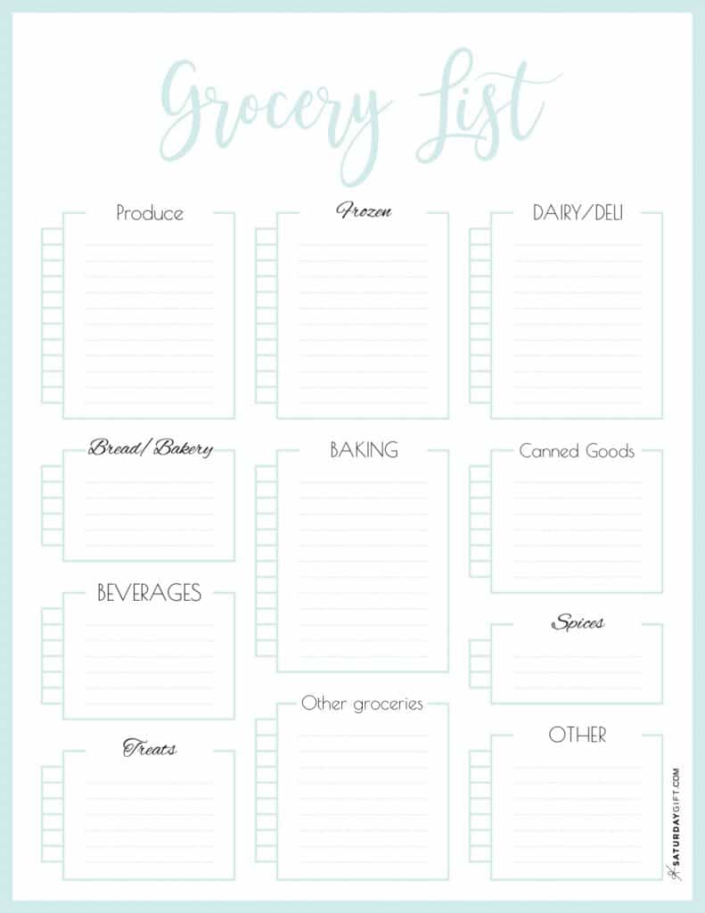 Detail Grocery List Template Nomer 22