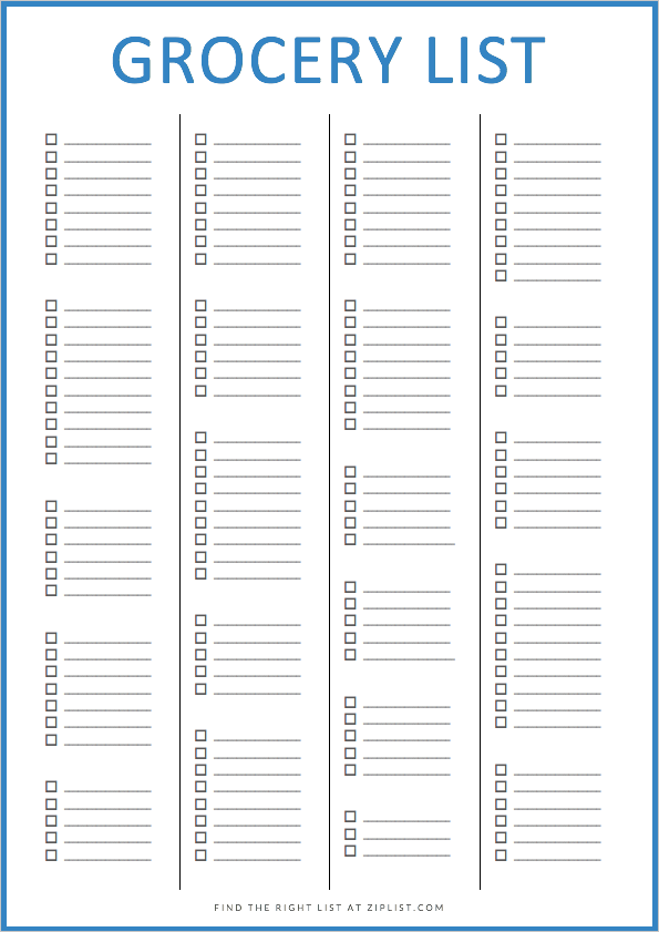 Detail Grocery List Template Nomer 25