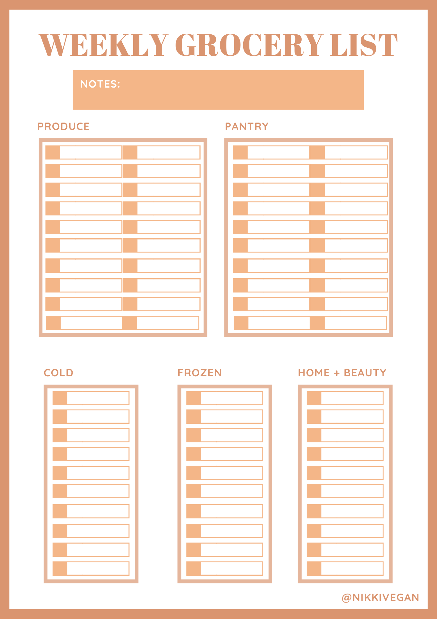 Detail Grocery List Template Nomer 27