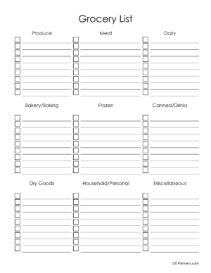 Detail Grocery List Template Nomer 33