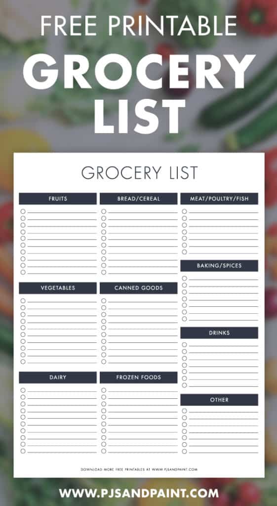 Detail Grocery List Template Nomer 36