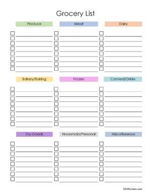 Detail Grocery List Template Nomer 5