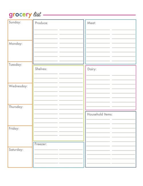 Detail Grocery List Template Nomer 39