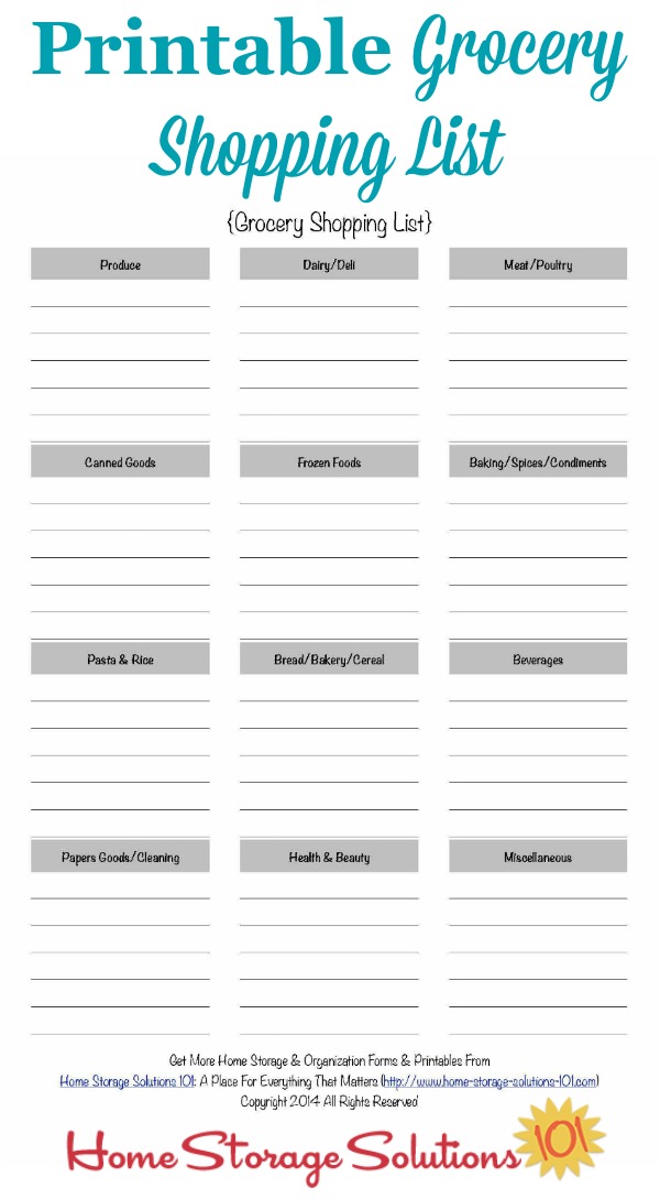 Detail Grocery List Template Nomer 43