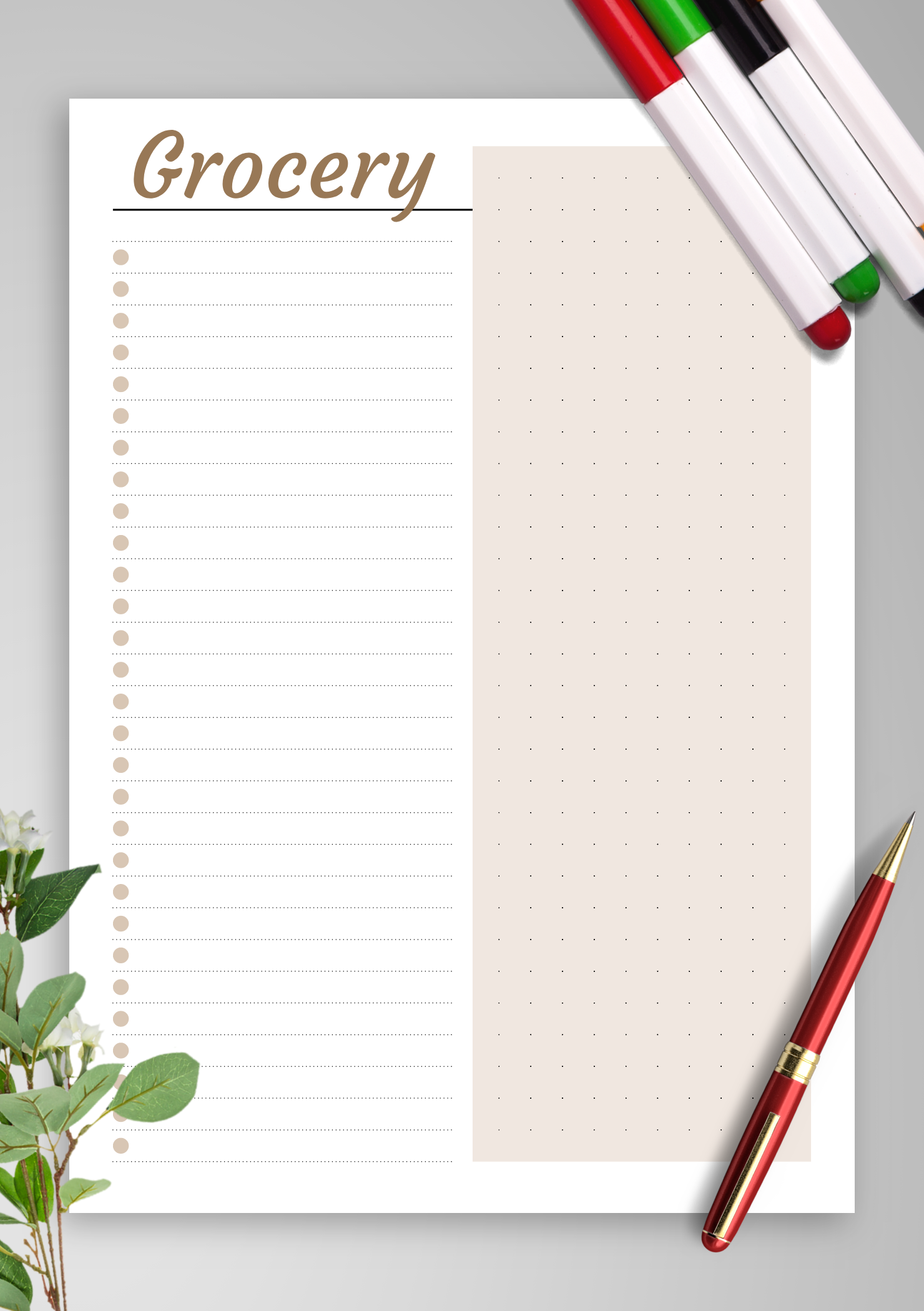 Detail Grocery List Template Nomer 44