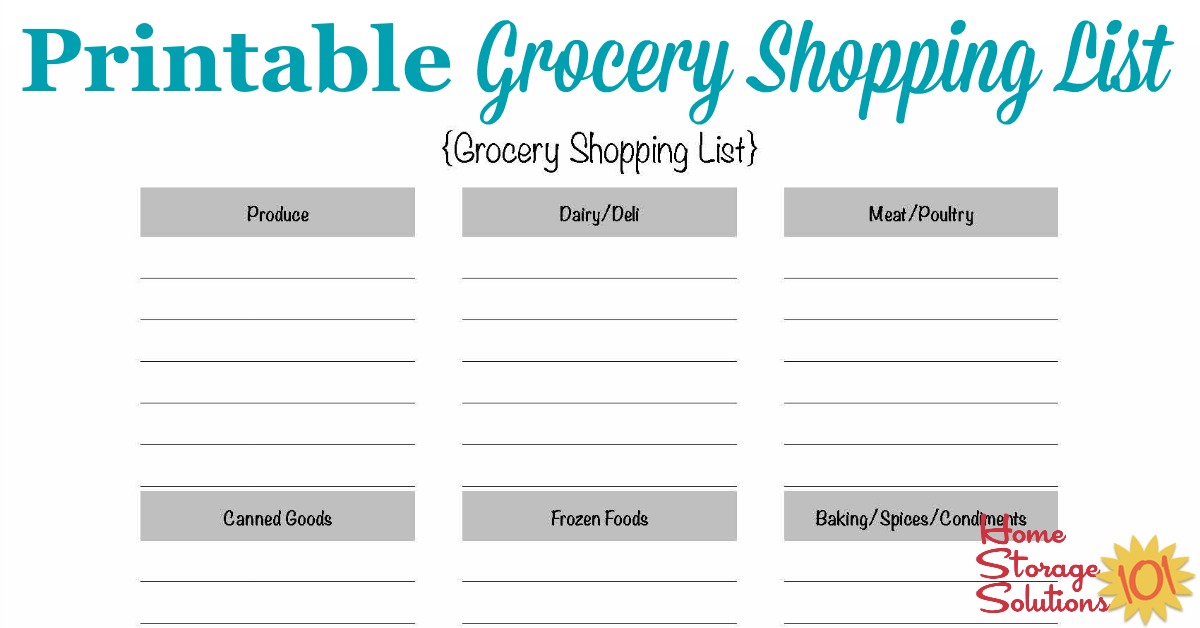 Detail Grocery List Template Nomer 48