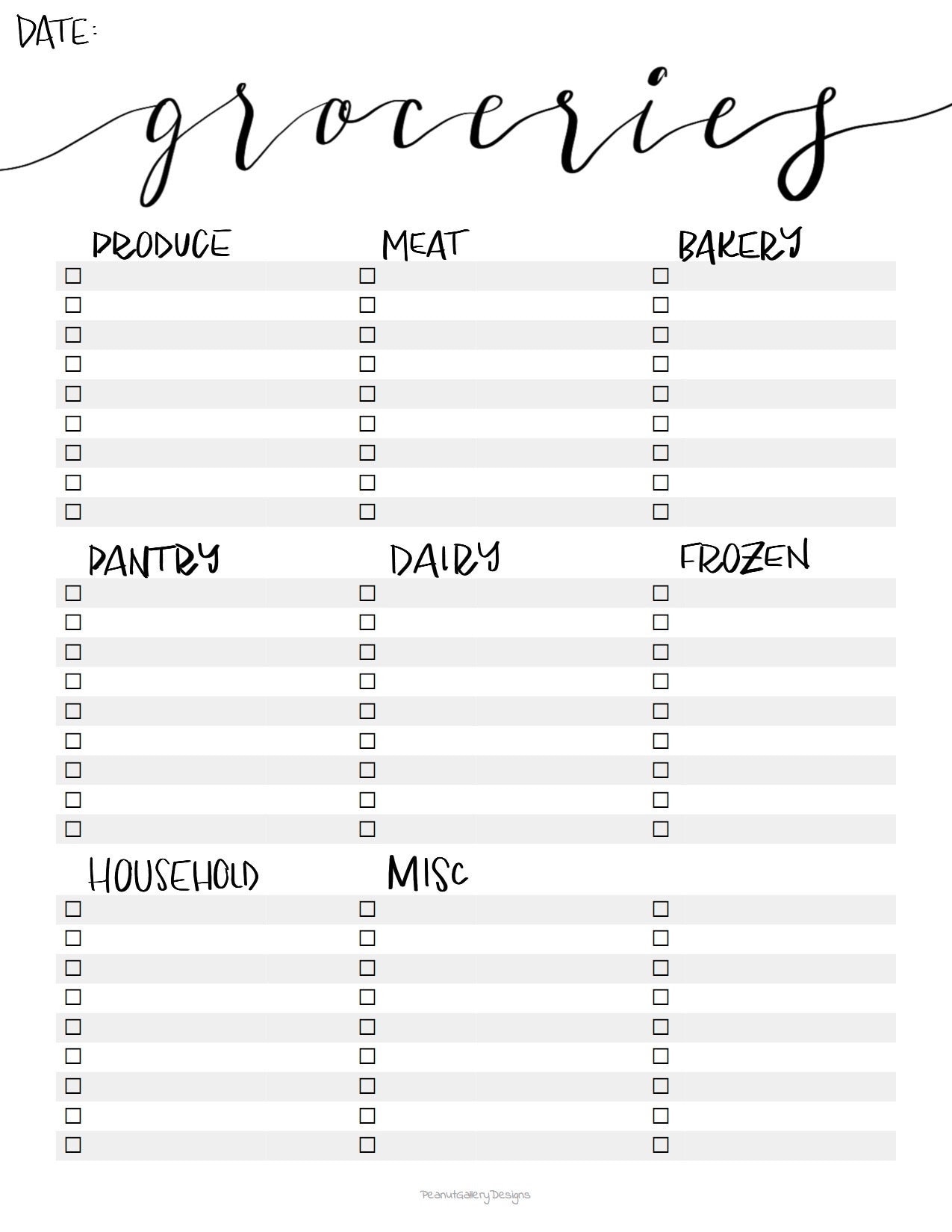 Detail Grocery List Template Nomer 8