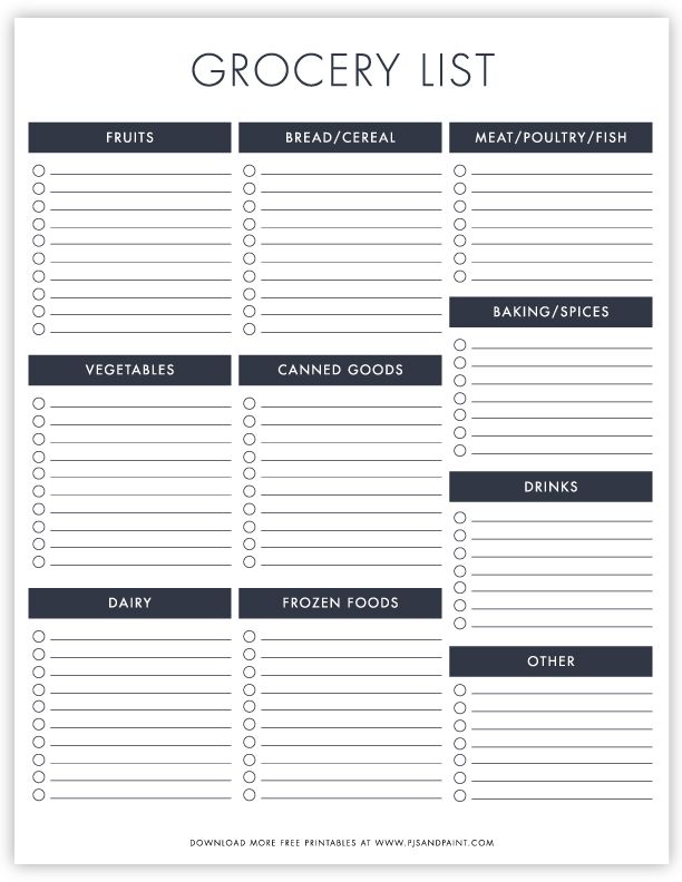 Detail Grocery List Template Nomer 10