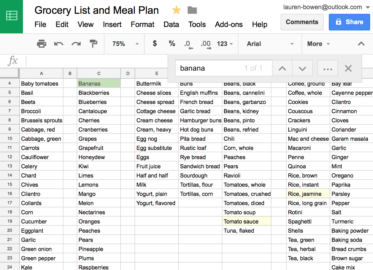 Detail Grocery List Template Google Docs Nomer 14