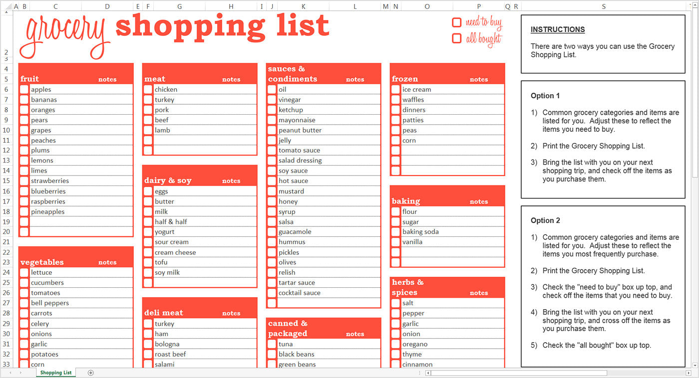 Detail Grocery List Template Google Docs Nomer 17