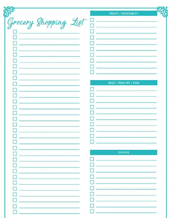 Detail Grocery List Template Google Docs Nomer 37